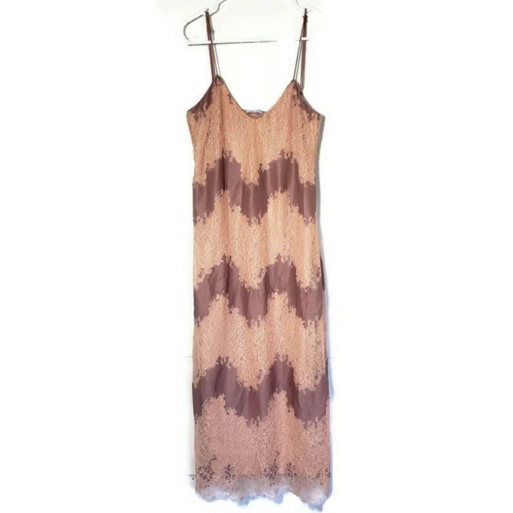 ZARA Spaghetti Strap Lace Midi Dress